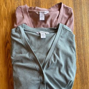 Athleta, Women’s Small, x2 Sweaters, Blush Pink and Soft Green, Excellent Cond!